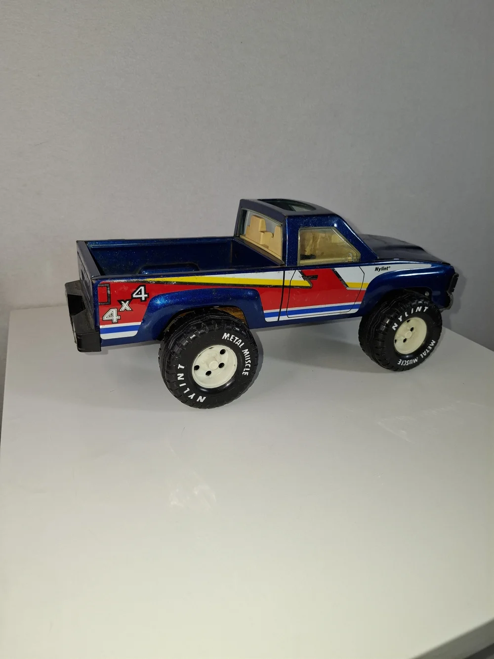 Vintage 90's Blue Red 4x4 Toy Pickup Truck - Kids Toy
